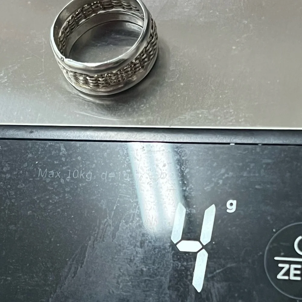 Vintage Sterling Silver 925 Mexico Basket‎ Weave Cage Modern Ring Band Size 9.25